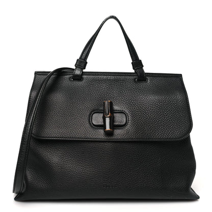 Gucci Cellarius Calfskin Medium Bamboo Daily Top Handle Bag Black 1 of 10