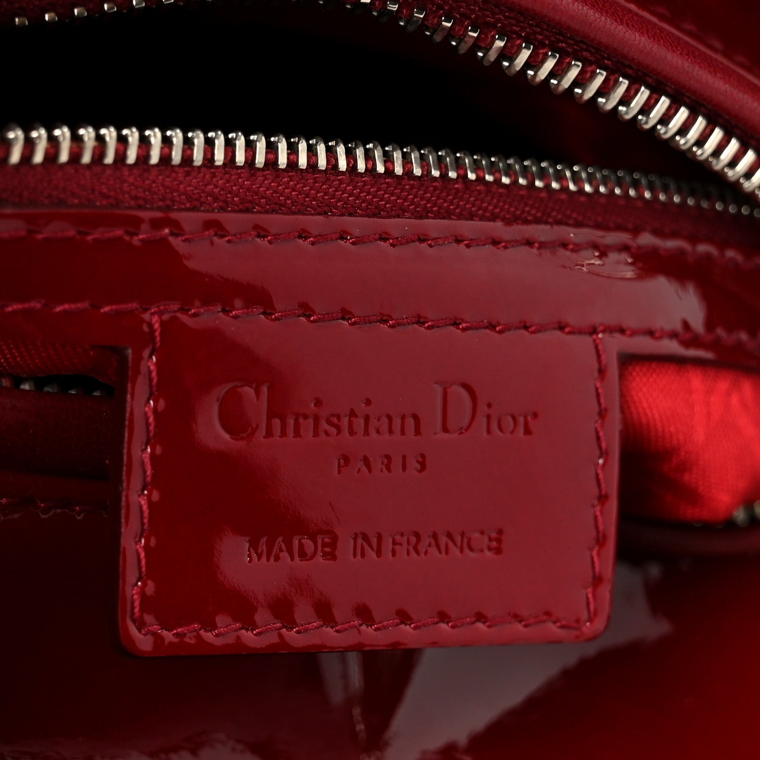 Christian Dior Patent Cannage Medium Lady Dior Red 6 of 10