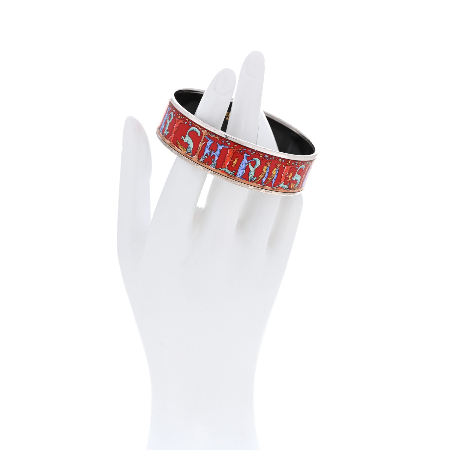 Hermes Enamel Printed Alphabet Animaux Medium Bracelet 70 2 of 6