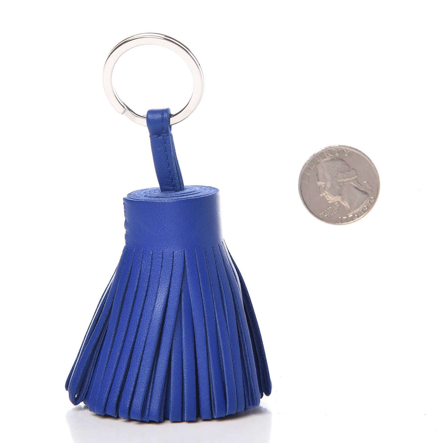 Lambskin Carmen Tassel Key Holder Bleu Electrique