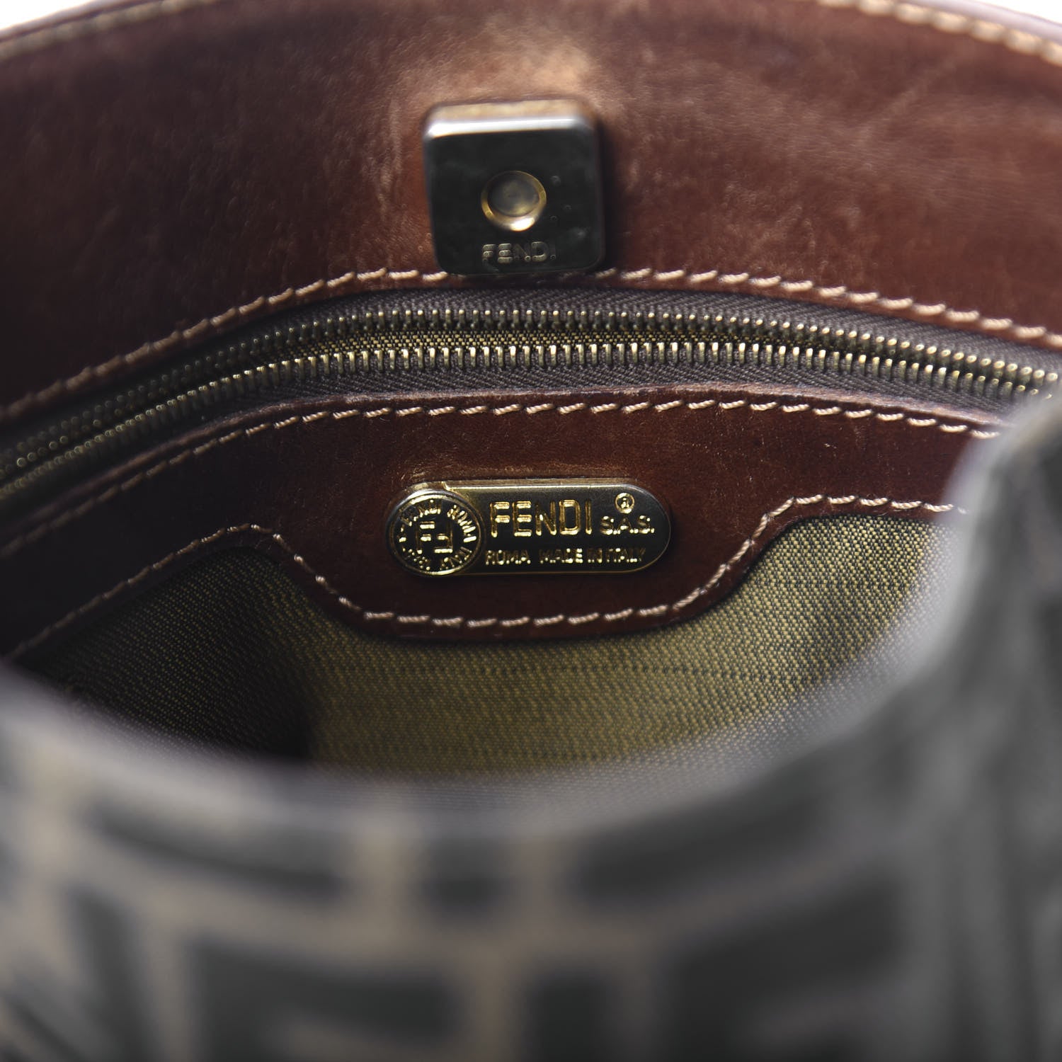 Fendi Zucca Shoulder Bag Tobacco 8 of 13