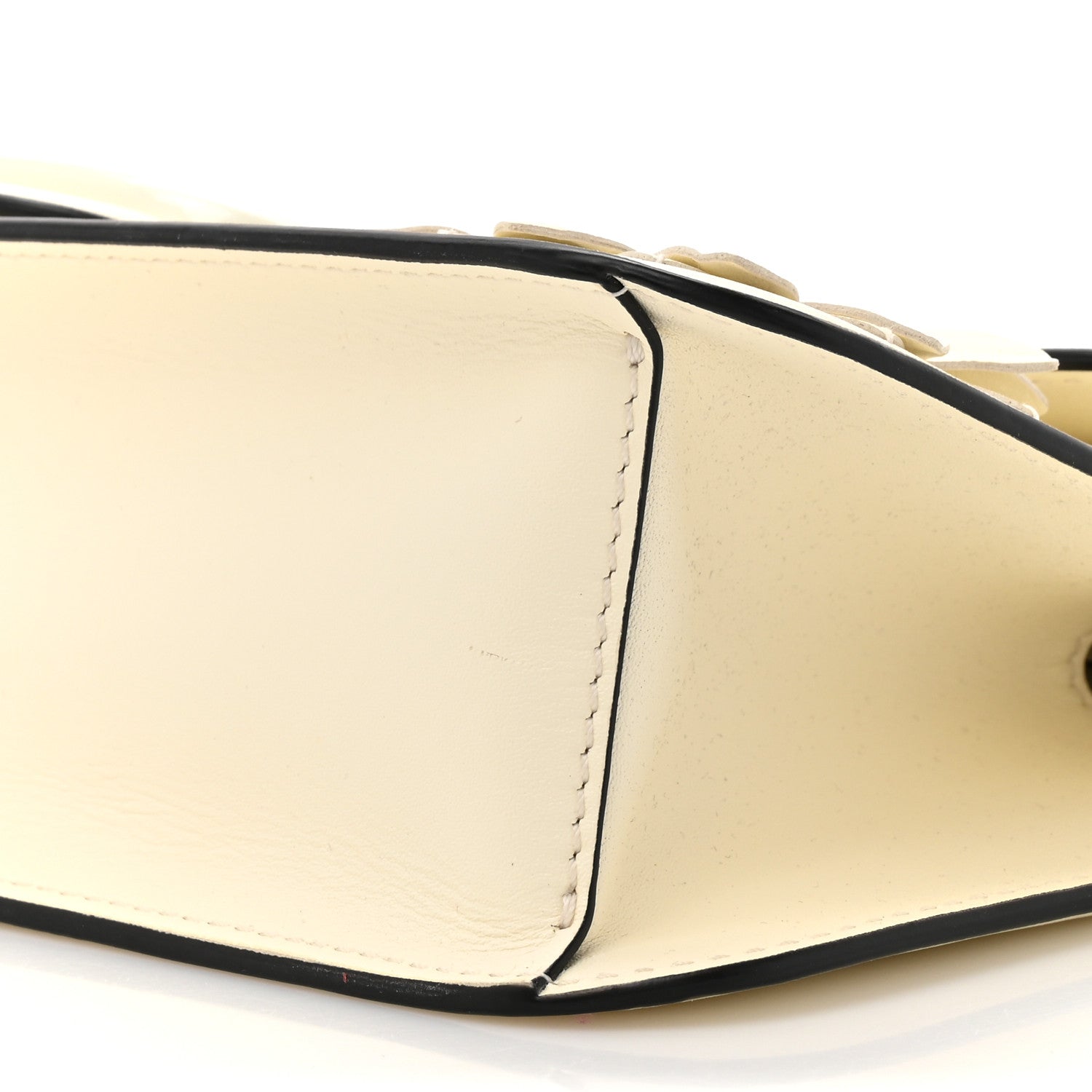 Valentino Garavani Calfskin Floral Embellished Monochrome Vlogo Loco Shoulder Bag White 9 of 12