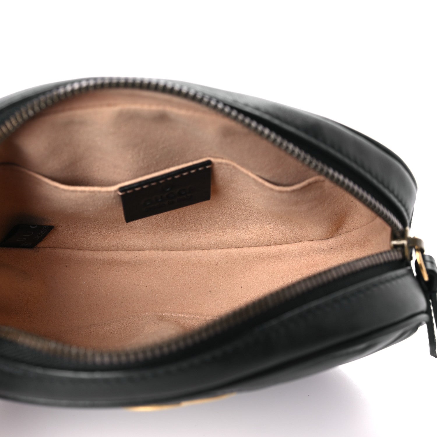 Gucci Calfskin Matelasse GG Marmont Belt Bag 75 30 Black 5 of 9