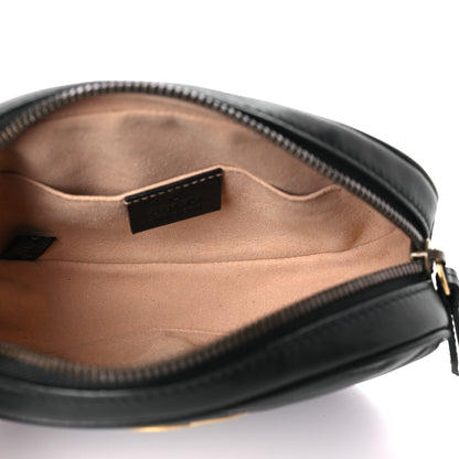 Gucci Calfskin Matelasse GG Marmont Belt Bag 75 30 Black 5 of 9