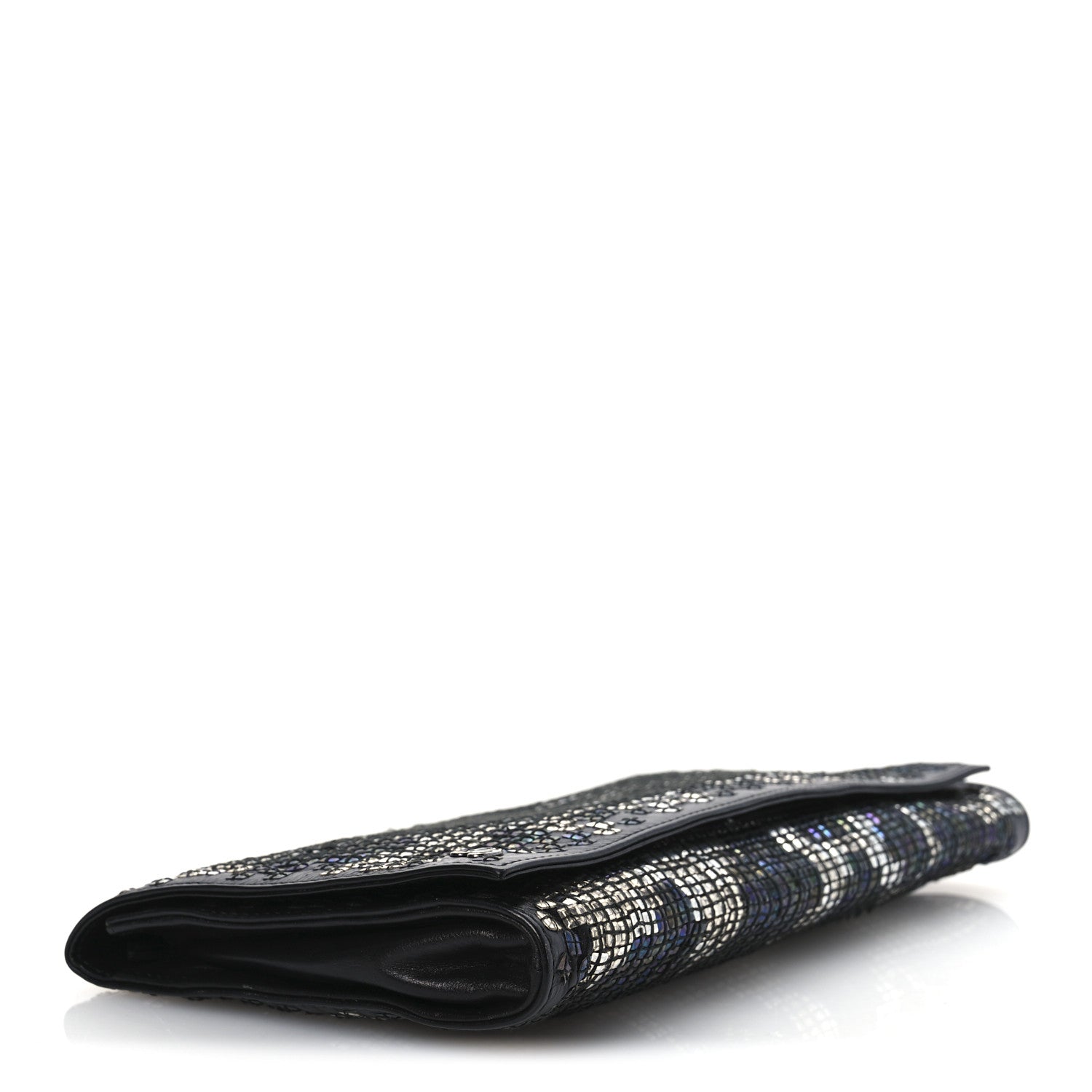 Gucci Calfskin Studded Evening Clutch  Black Silver 4 of 11