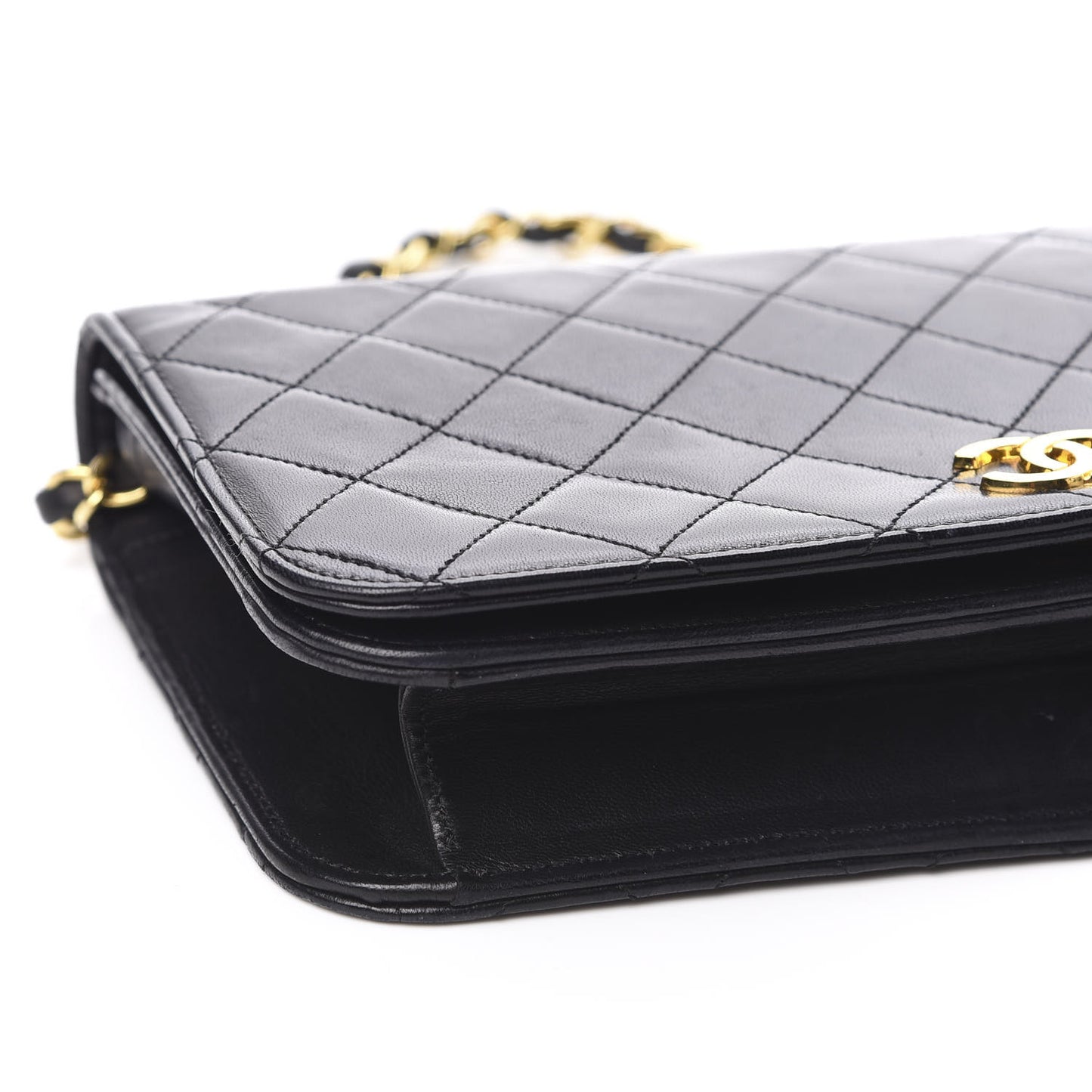 Lambskin Quilted Small Single Flap Black