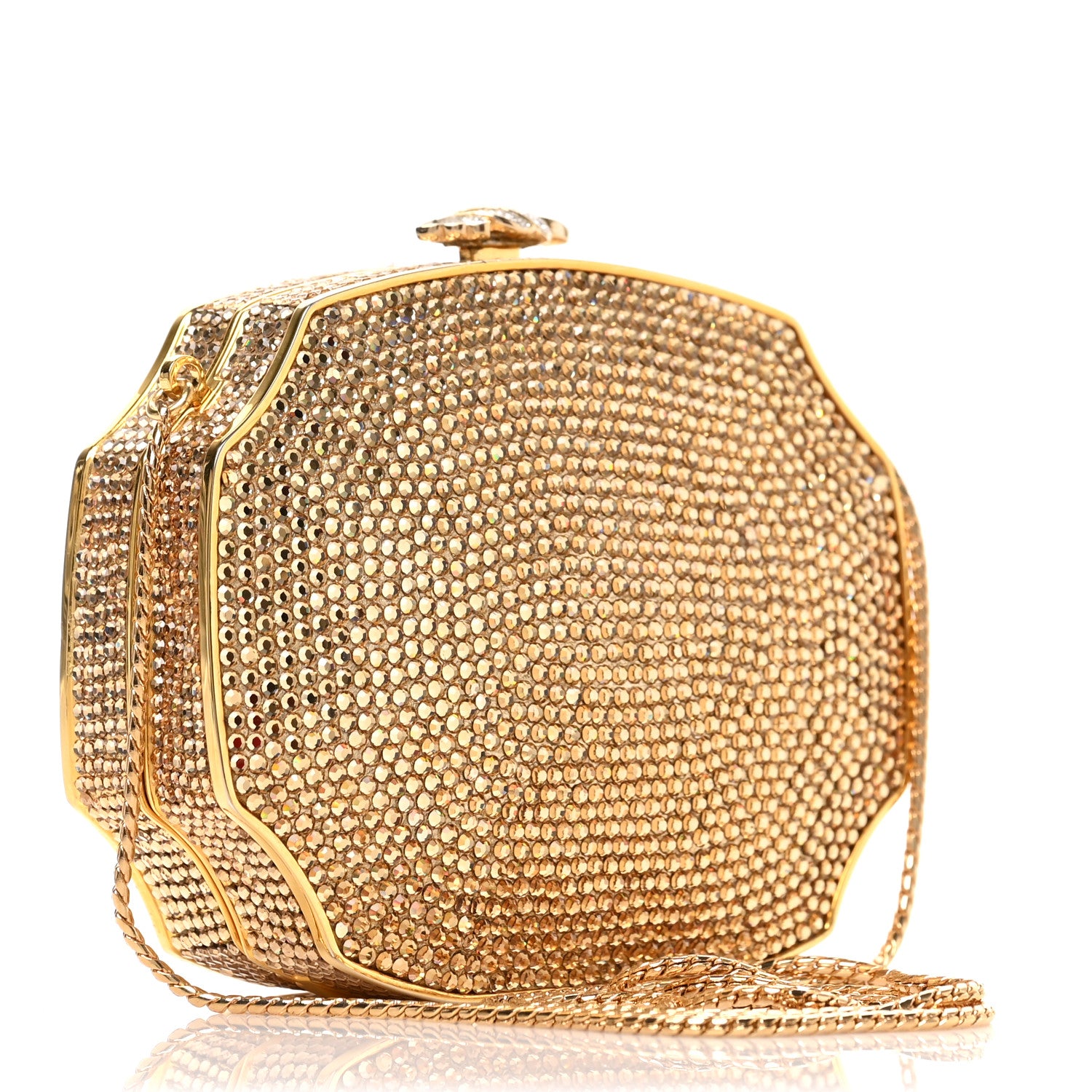Judith Leiber Swarovski Crystal Clutch Gold 3 of 9