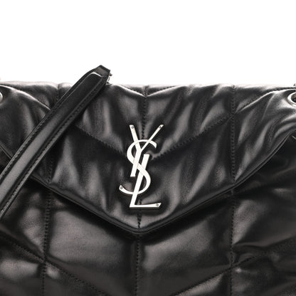 Saint Laurent Lambskin Quilted Small Loulou Puffer Monogram Chain Satchel Black 8 of 10