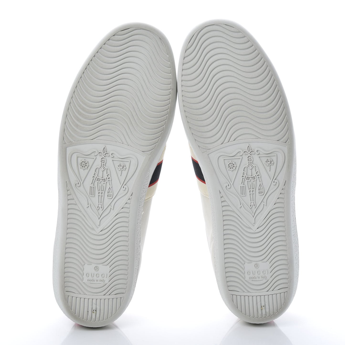 Calfskin Stripe Womens New Ace Sneakers 41 New Mystic White Ecru Red Flame