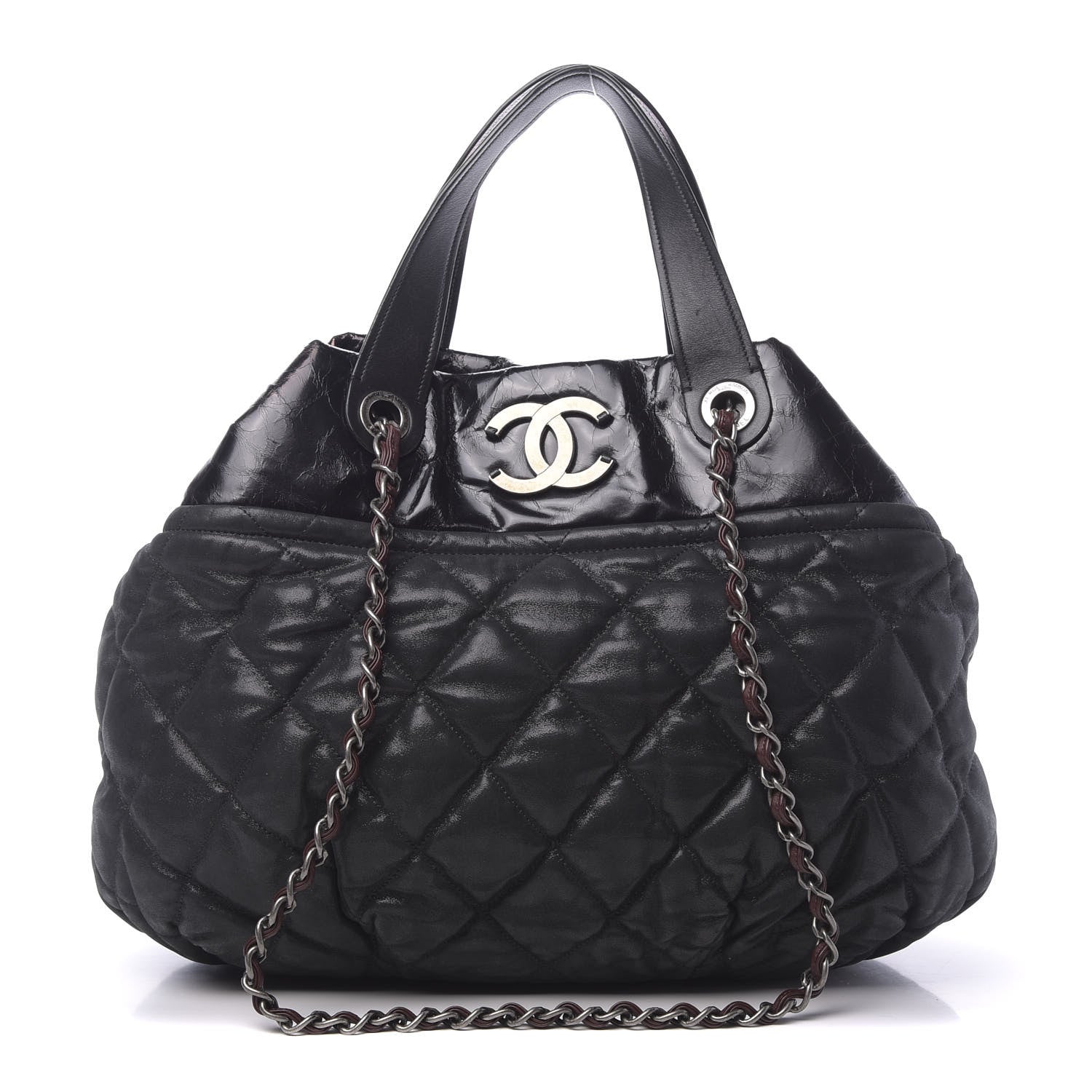 Chanel Iridescent Calfskin Quilted Large In The Mix Tote Black 1 of 10
