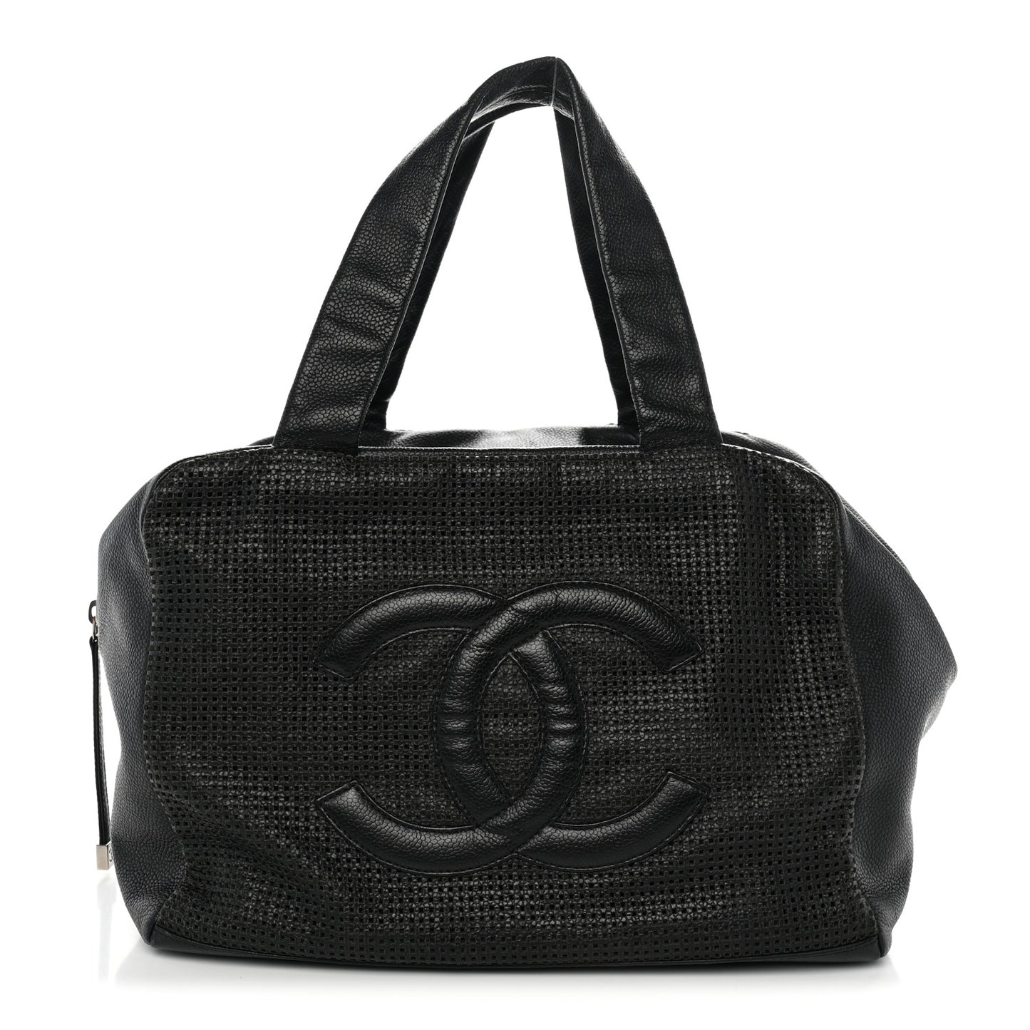 Leather Perforated Bowler Black