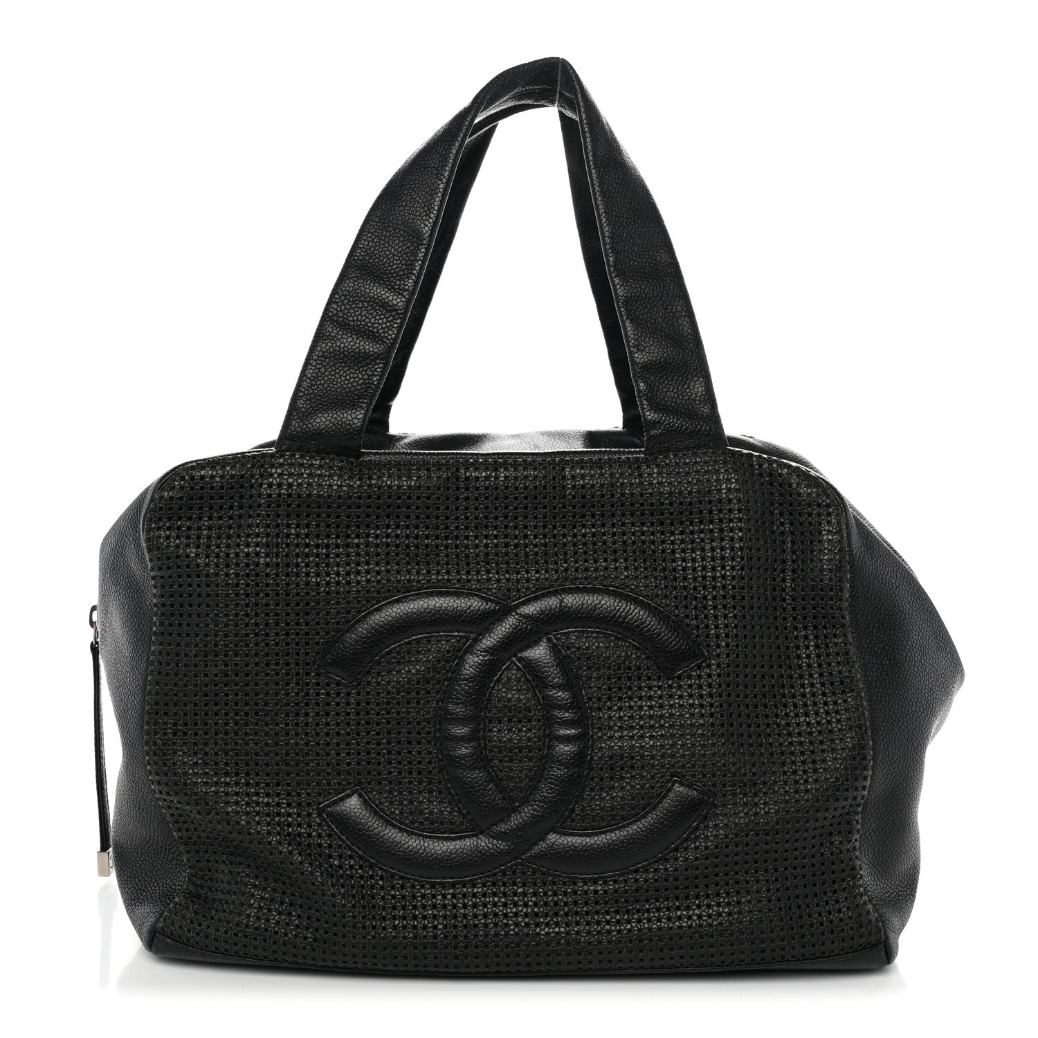 Chanel Leather Perforated Bowler Black 1 of 10