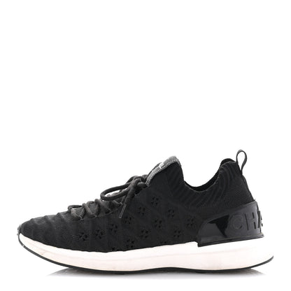 Chanel Fabric Logo Sneakers 36.5 Black 1 of 11