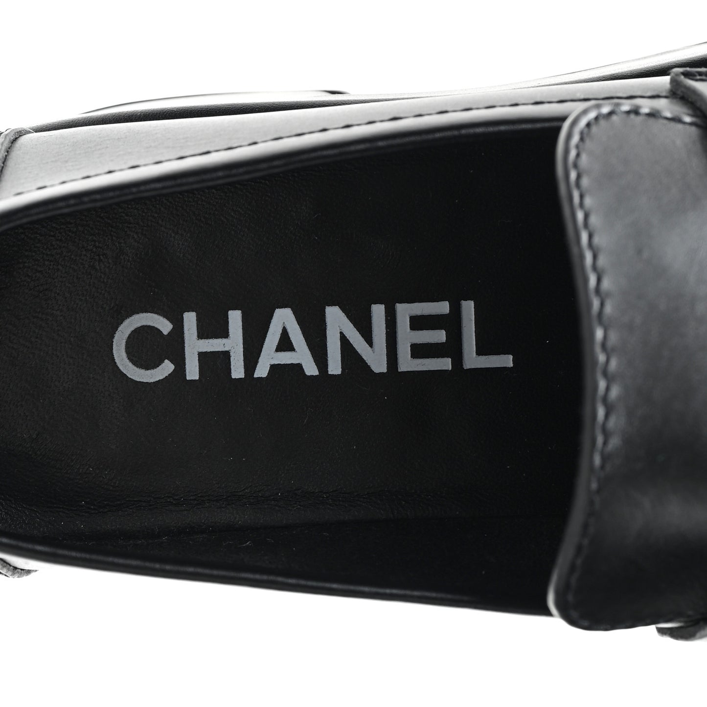Calfskin CC Platform Loafers 38 Black