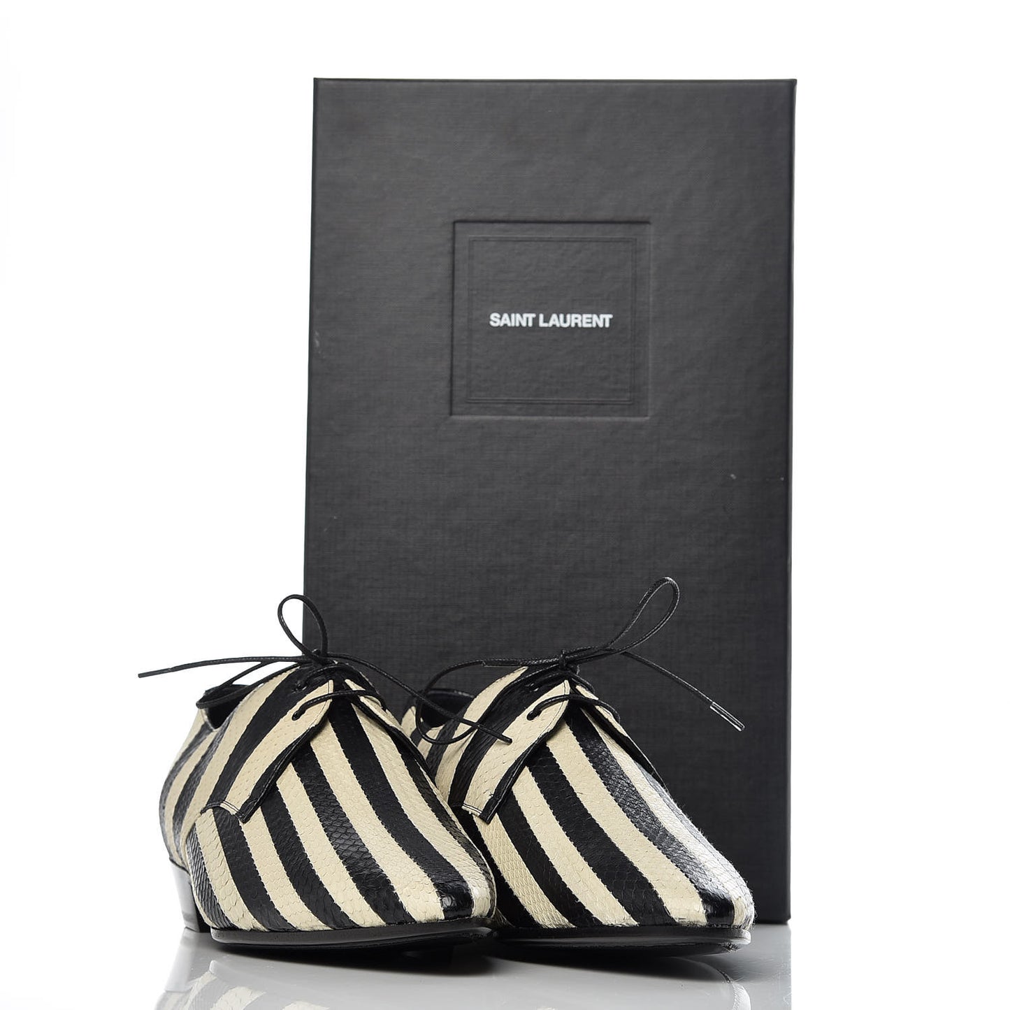 Elaphe Snakeskin Striped Mens Jonas Derbies 43 Black White