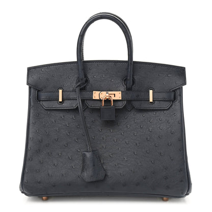 Hermes Ostrich Birkin 25 Bleu Indigo 1 of 11