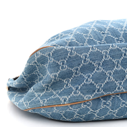 Gucci Denim Monogram Medium Sukey Hobo Blue 9 of 12