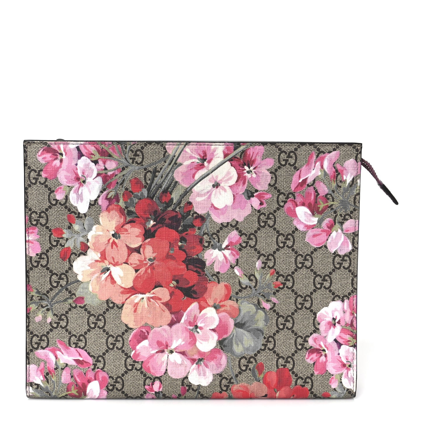 GG Supreme Monogram Blooms Large Cosmetic Case Beige Multicolor Dry Rose