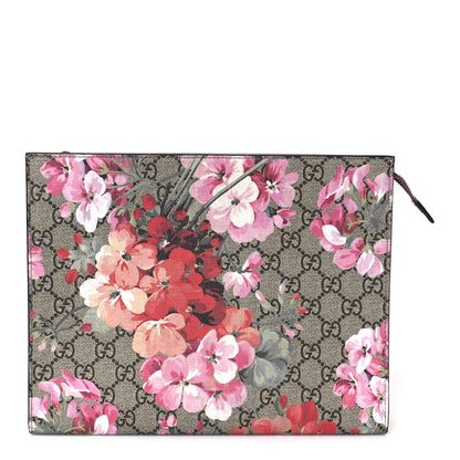 Gucci GG Supreme Monogram Blooms Large Cosmetic Case Beige Multicolor Dry Rose 1 of 10