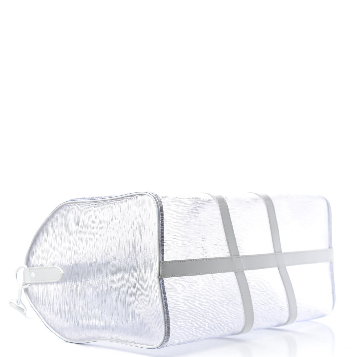 PVC Epi Embossed Wavy Keepall Bandouliere 50 White