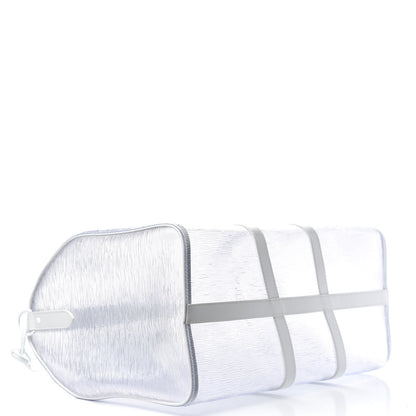 Louis Vuitton PVC Epi Embossed Wavy Keepall Bandouliere 50 White 3 of 10