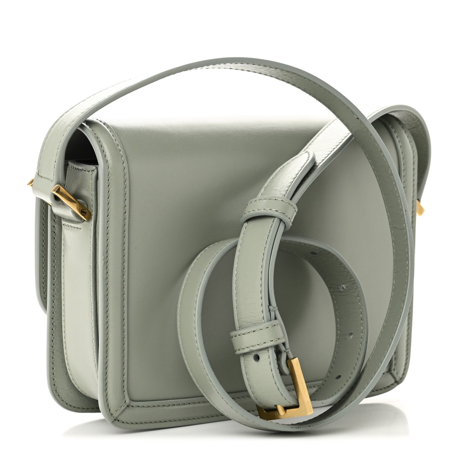 Saint Laurent Smooth Calfskin Small Solferino Satchel Acqua 3 of 9