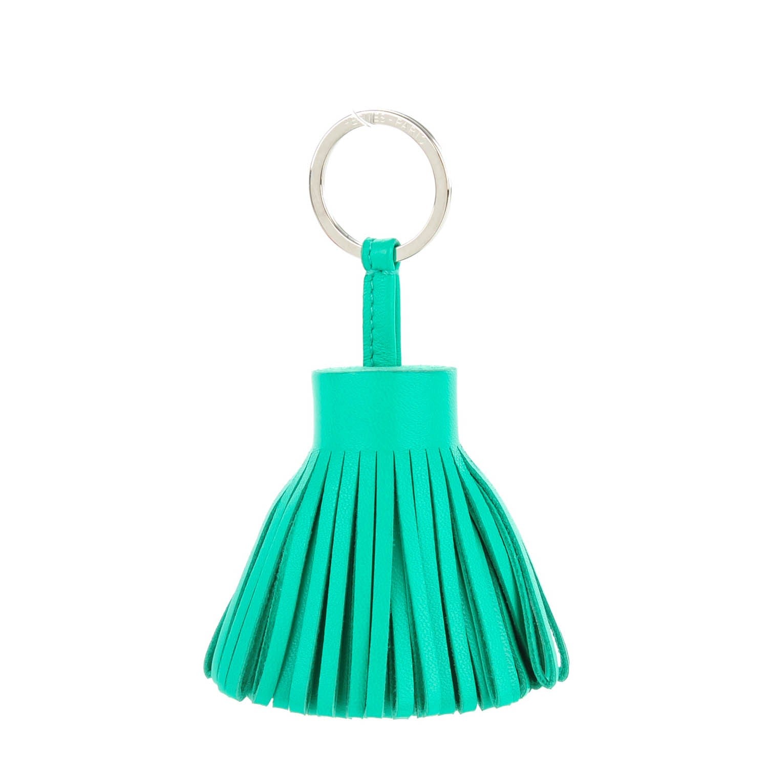 Hermes Lambskin Carmen Tassel Key Holder Menthe 1 of 5