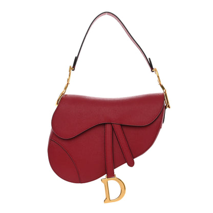 Christian Dior Grained Calfskin Saddle Bag Red 1 of 11