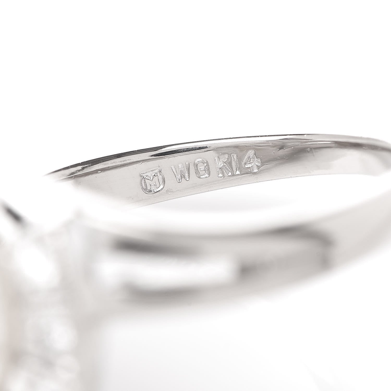 Mikimoto 14K White Gold Diamond Akoya Pearl 9mm Deco Ring 49 4.75 4 of 5