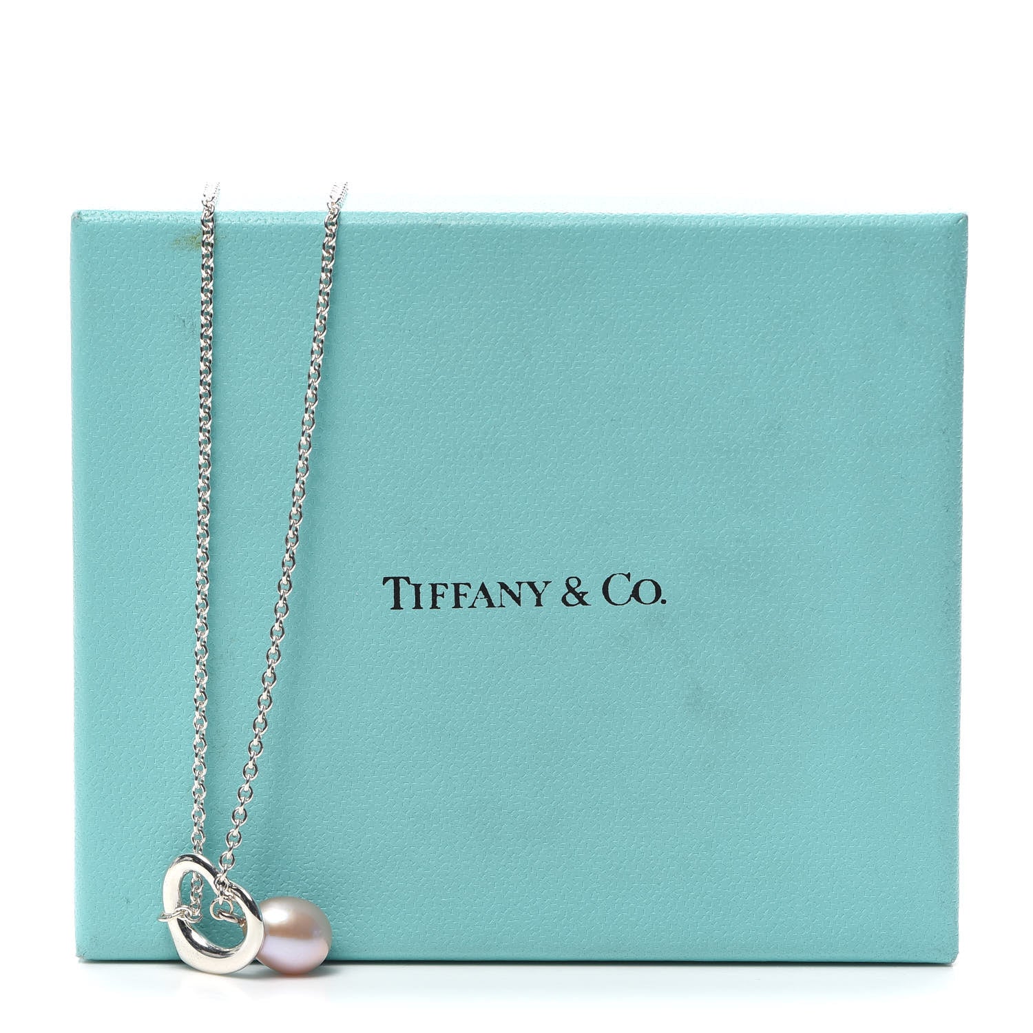 Tiffany Sterling Silver Pink Pearl 9-9.5mm Elsa Peretti Open Heart Lariat Necklace 5 of 5