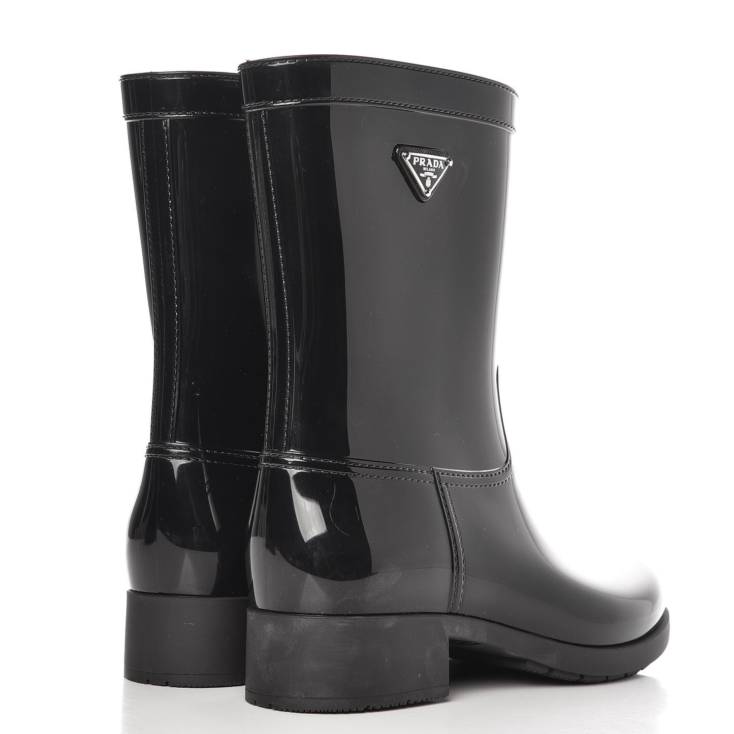 Sport Rubber Mid Calf Rain Boots 40 Black