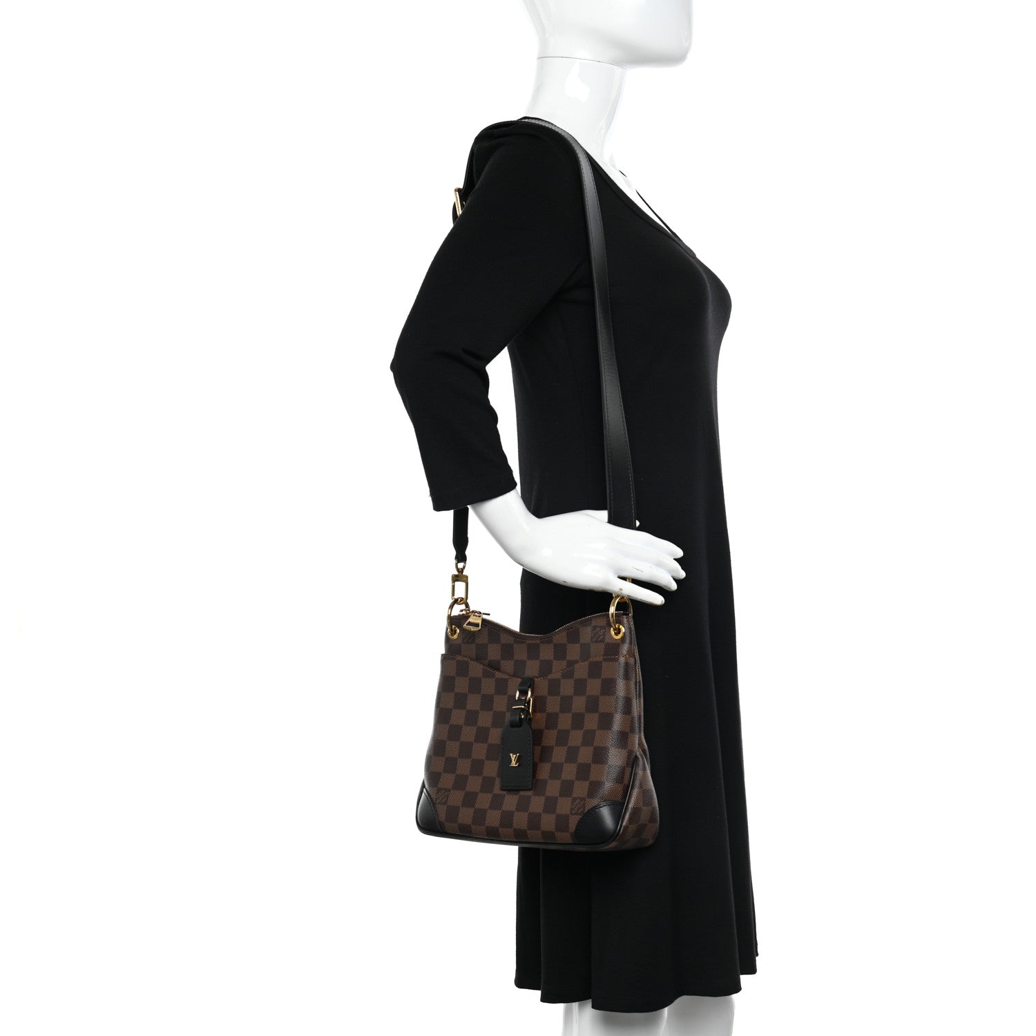 Louis Vuitton Damier Ebene Odeon PM Black 2 of 9