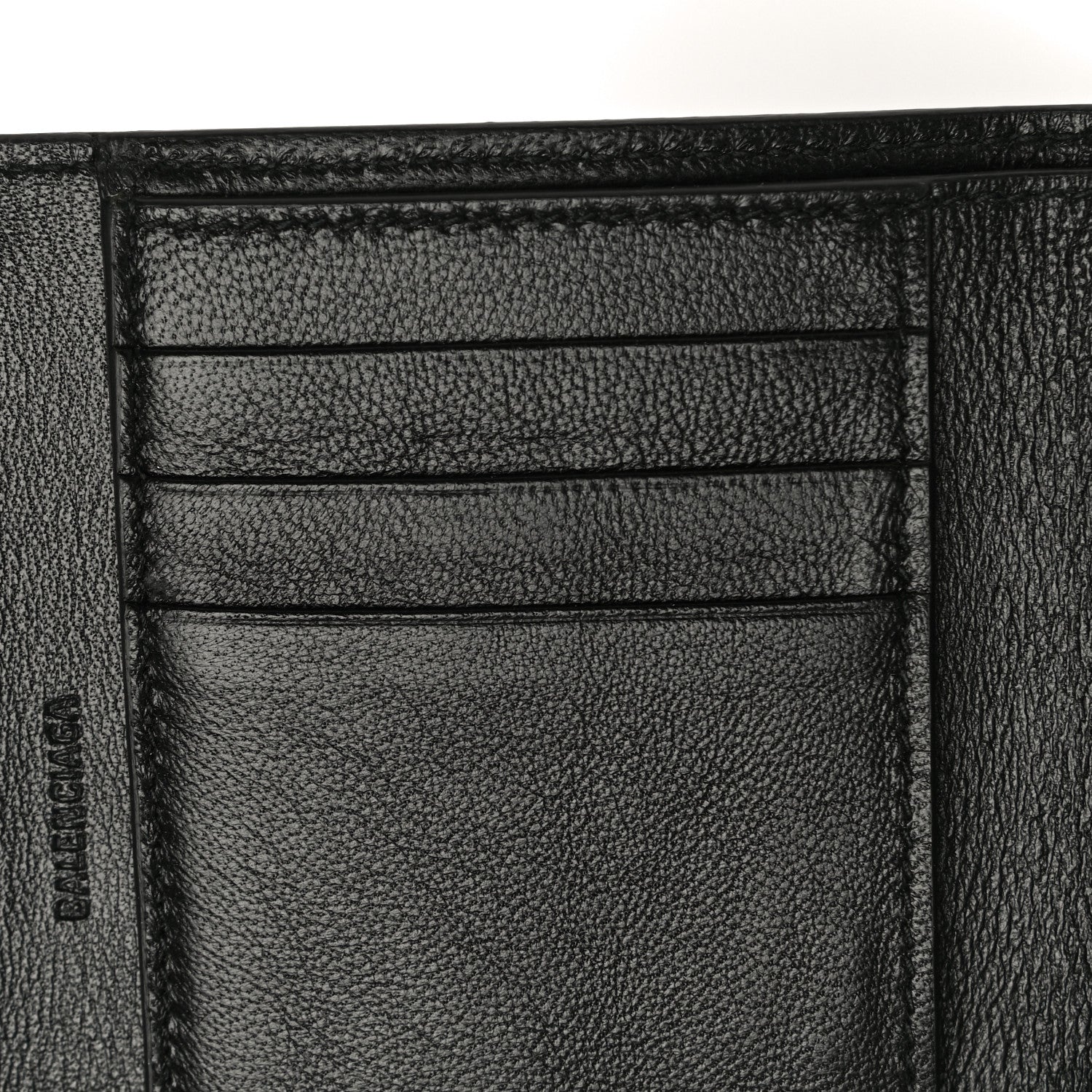 Balenciaga Grained Calfskin Logo Cash Chain Wallet Black White 10 of 13