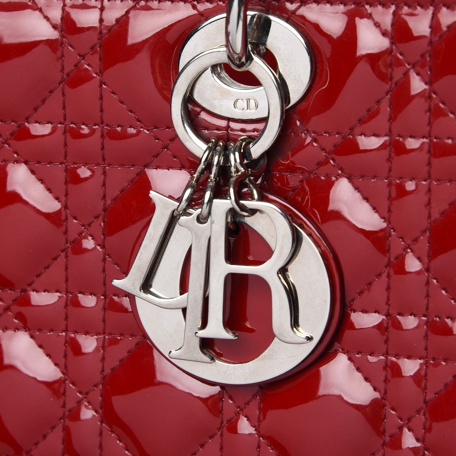Christian Dior Patent Cannage Large Lady Dior Red 7 of 12