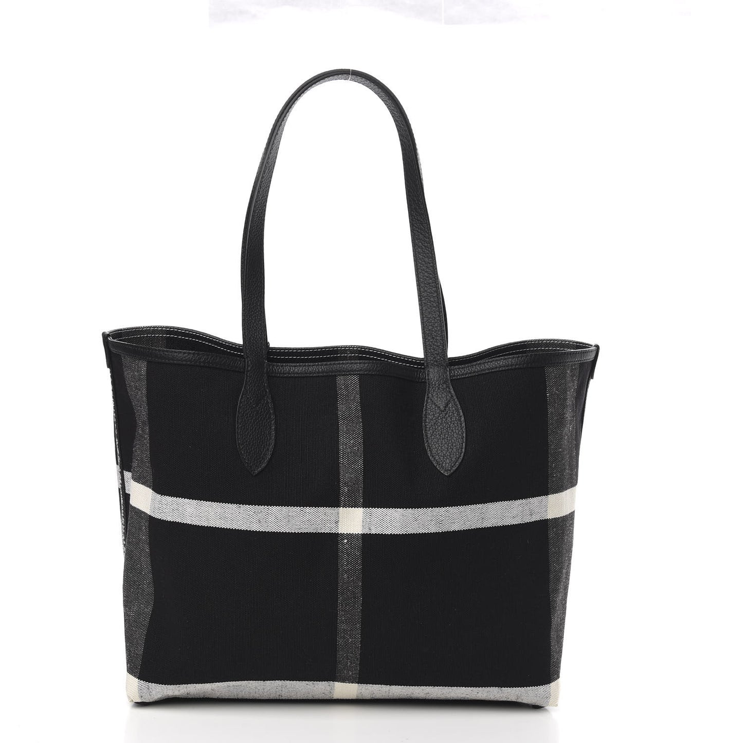 Coated Canvas Mega Check Medium Doodle Tote Black White