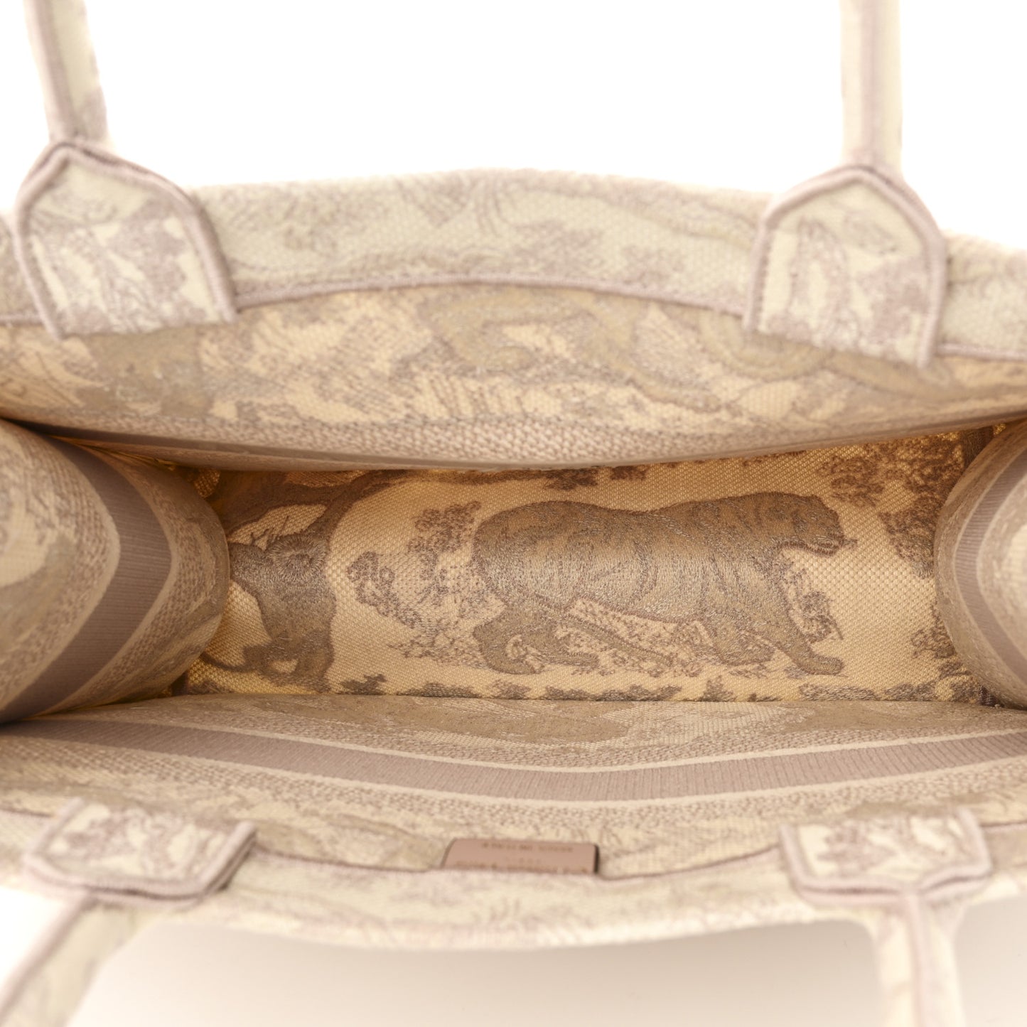 Canvas Toile De Jouy Embroidered Medium Book Tote Pink