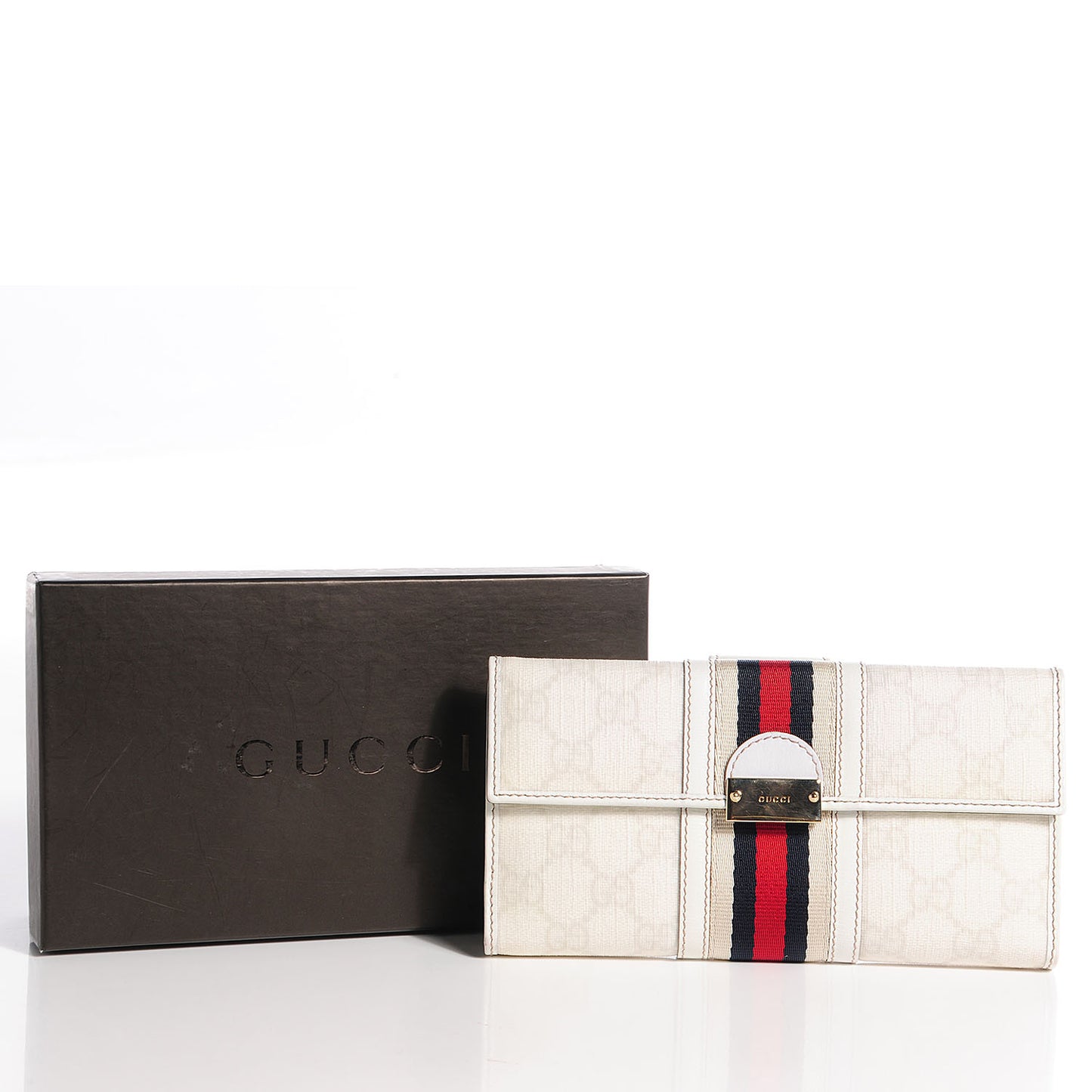 GG Plus Web Bach Continental Wallet White