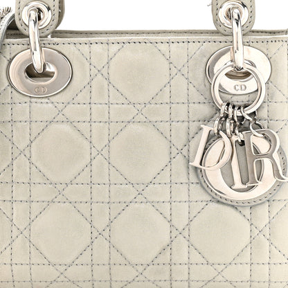 Christian Dior Metallic Nubuck Cannage Mini Lady Dior Silver 8 of 11