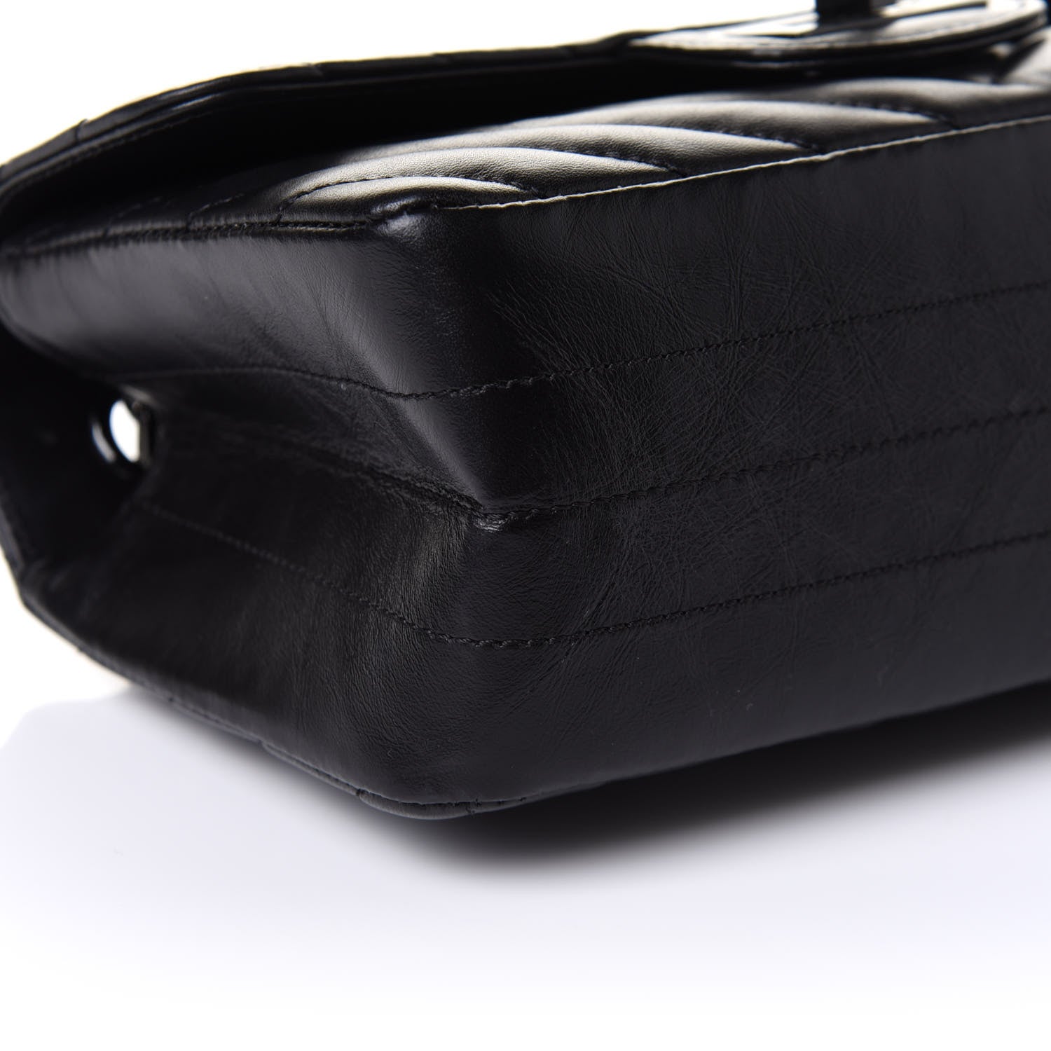 Chanel Aged Calfskin Chevron Quilted 2.55 Reissue Mini Flap So Black 9 of 11