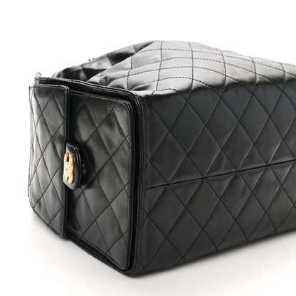 Chanel Shiny Crumpled Calfskin Quilted Medium Chanel 25 Handbag Black 10 of 11
