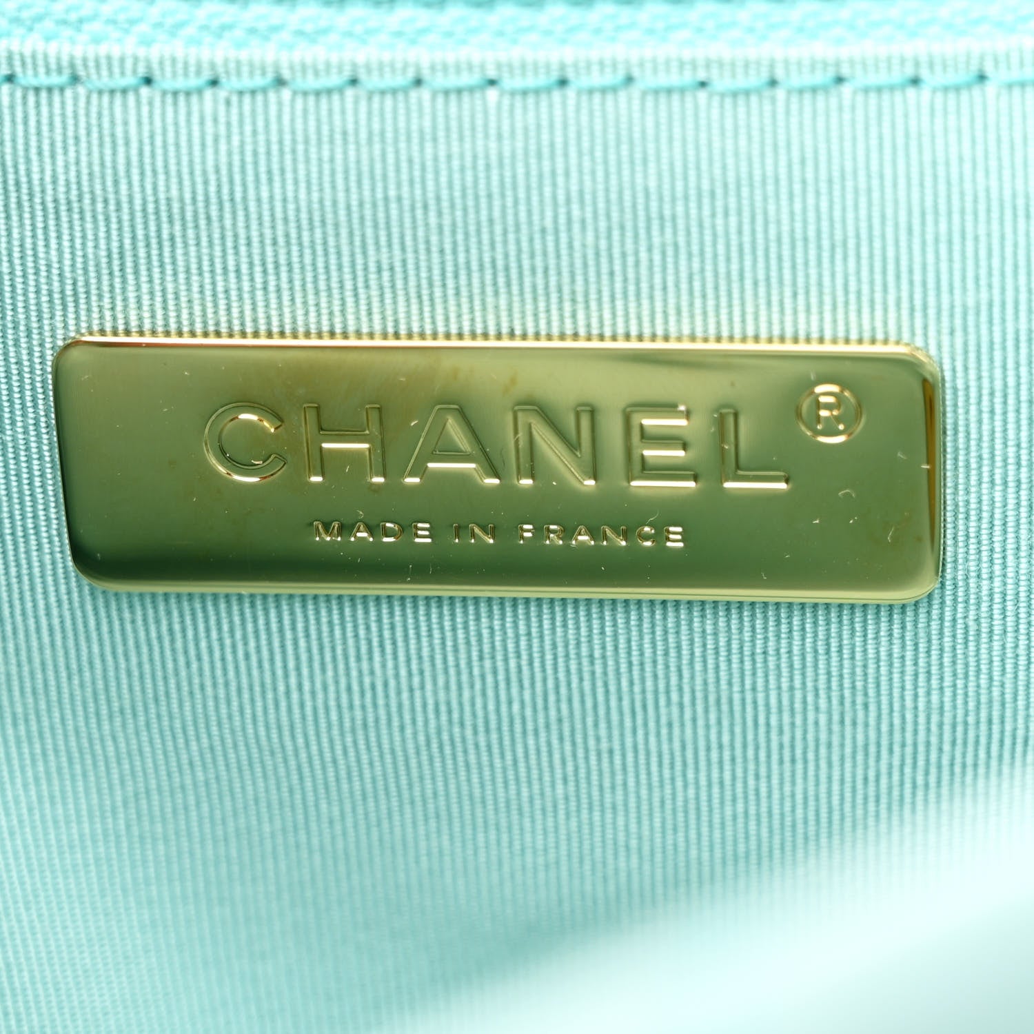 Chanel Shiny Lambskin Quilted Medium Chanel 19 Flap Neon Blue 6 of 10