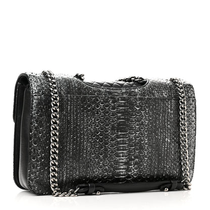 Chanel Snakeskin Large Perfect Edge Flap Silver 3 of 10