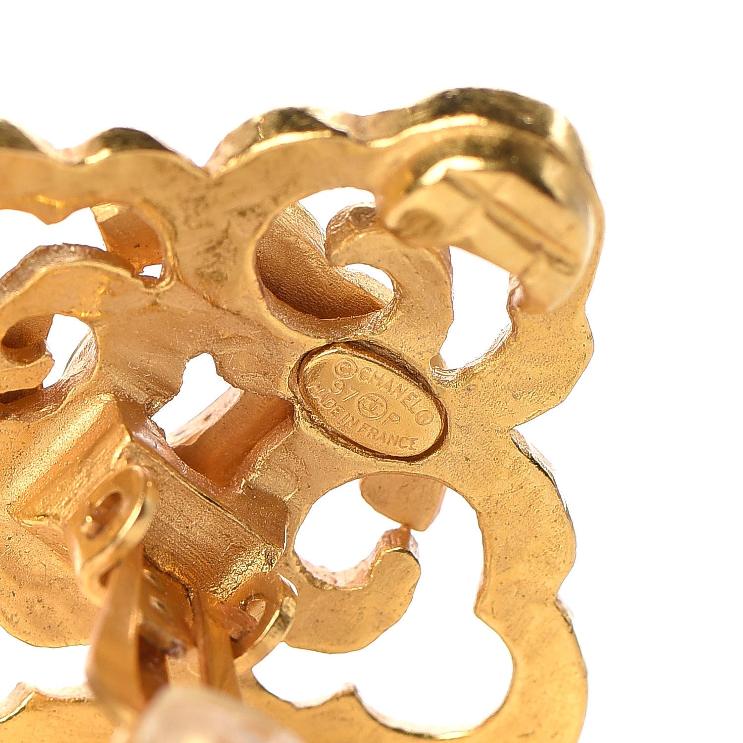 Chanel CC Cross Clip On Earrings Gold 4 of 4