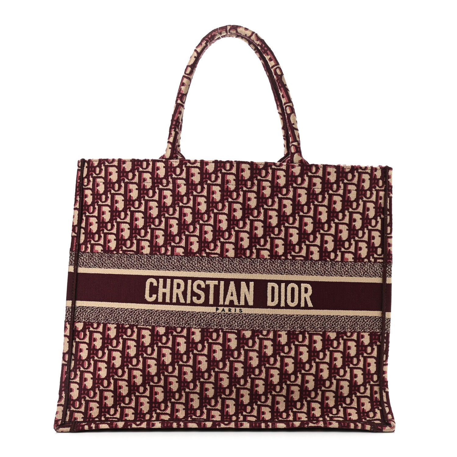 Christian Dior Oblique Large Book Tote Burgundy Multicolor 1 of 11