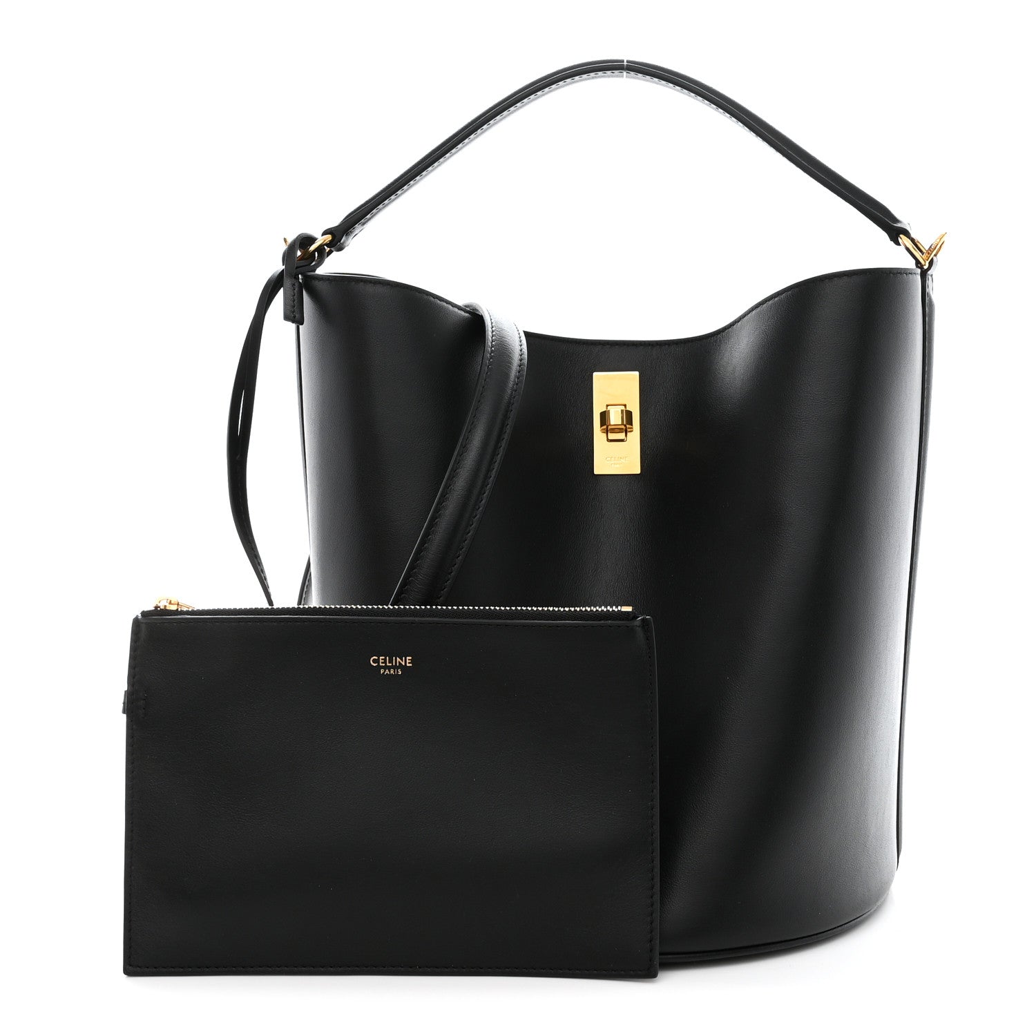 Celine Smooth Calfskin Bucket 16 Bag Black 1 of 11