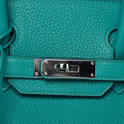 Hermes Taurillon Clemence Birkin 30 Bleu Paon 10 of 12