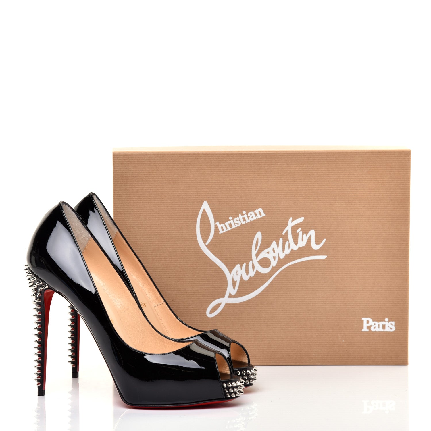 Christian Louboutin Patent New Very Prive Spikes 120 Pumps 37 Black 8 of 9