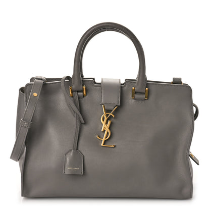 Saint Laurent Calfskin Small Monogram Cabas Fog 1 of 8