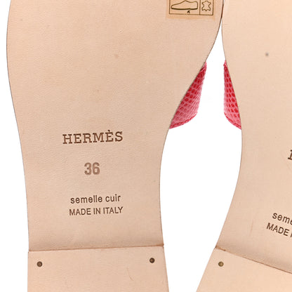Hermes Lizard Oran Sandals 36 Pavot 6 of 8