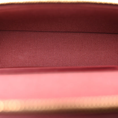 Chanel Shiny Caviar Quilted Sleek Chevron Vanity With Chain Burgundy 5 of 12
